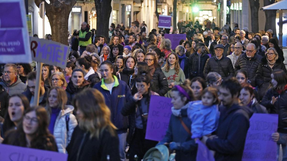 Una imatge d'arxiu de la manifestació del 8M a Girona,