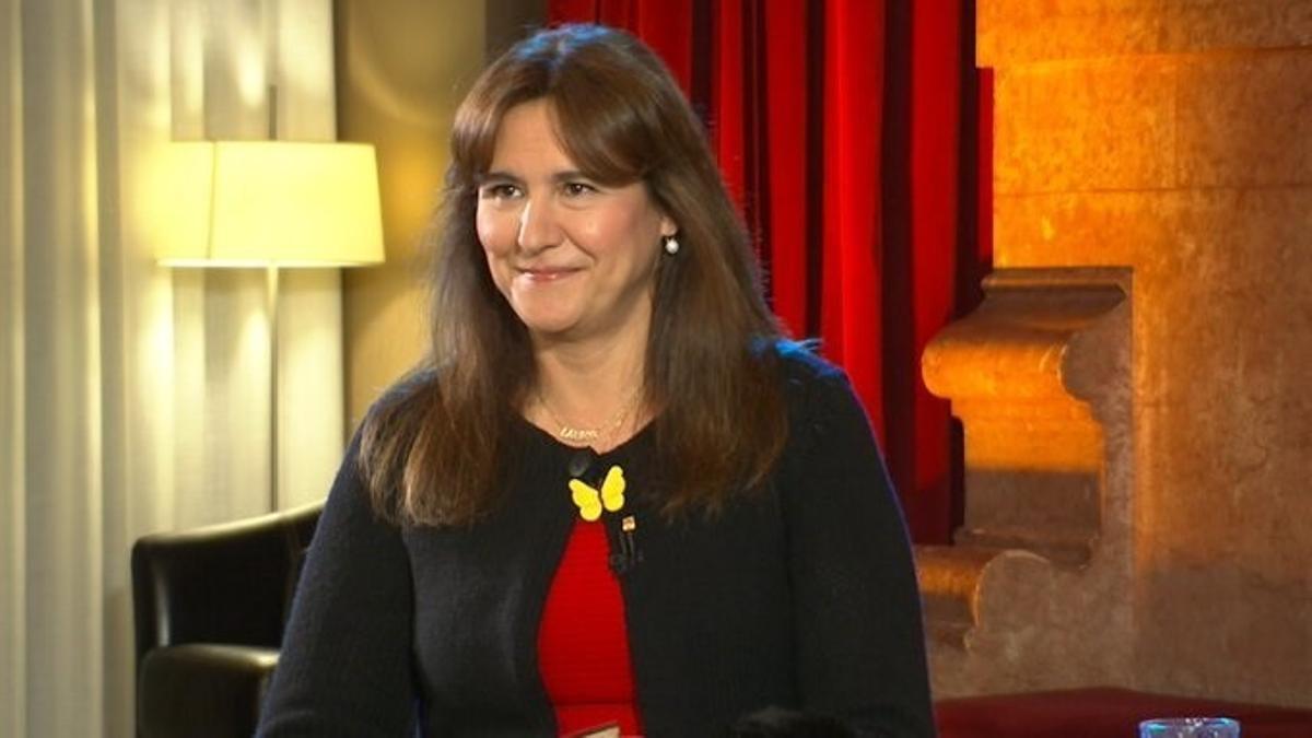 Laura Borràs, durante la entrevista en TV-3