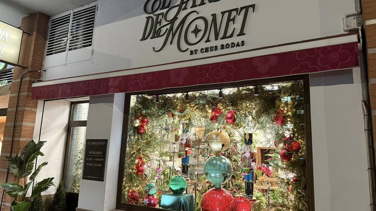 Escaparate del establecimiento ganador El jardín de Monet.