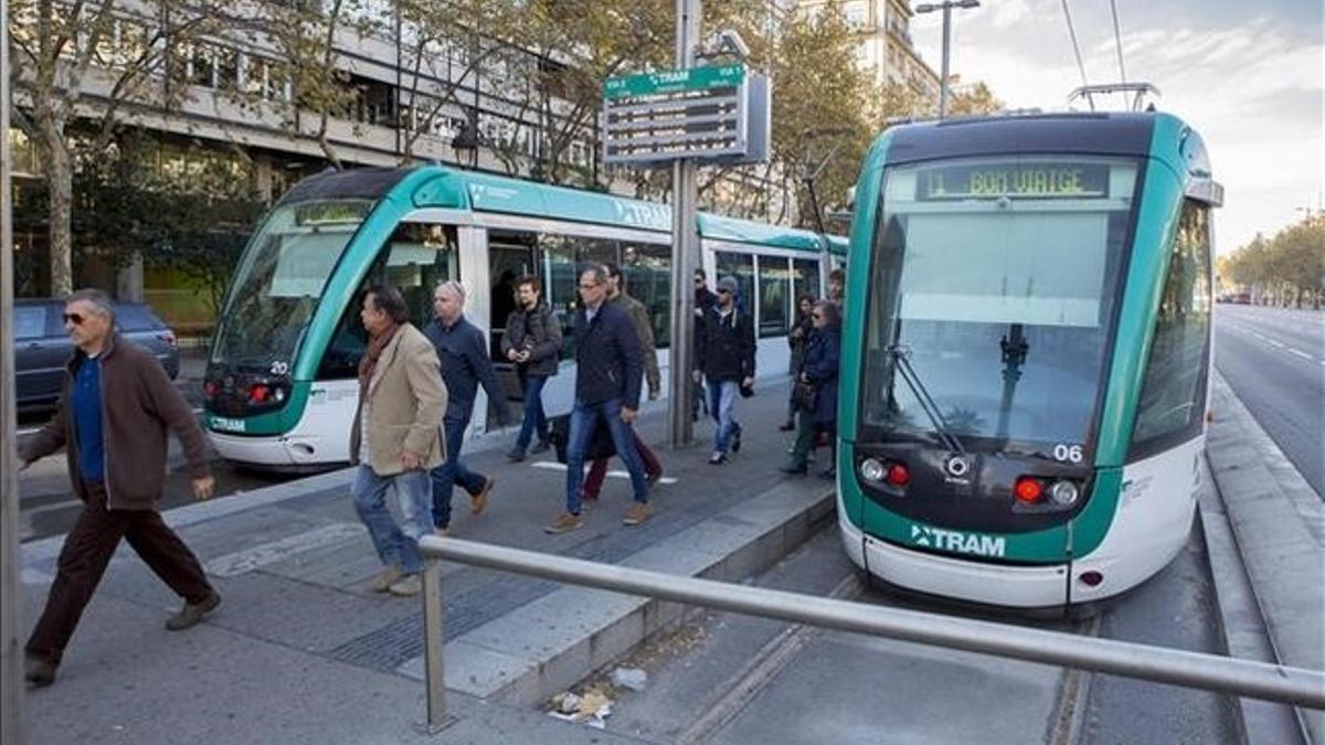 Imagen de archivo del Trambaix en la Avinguda Diagonal