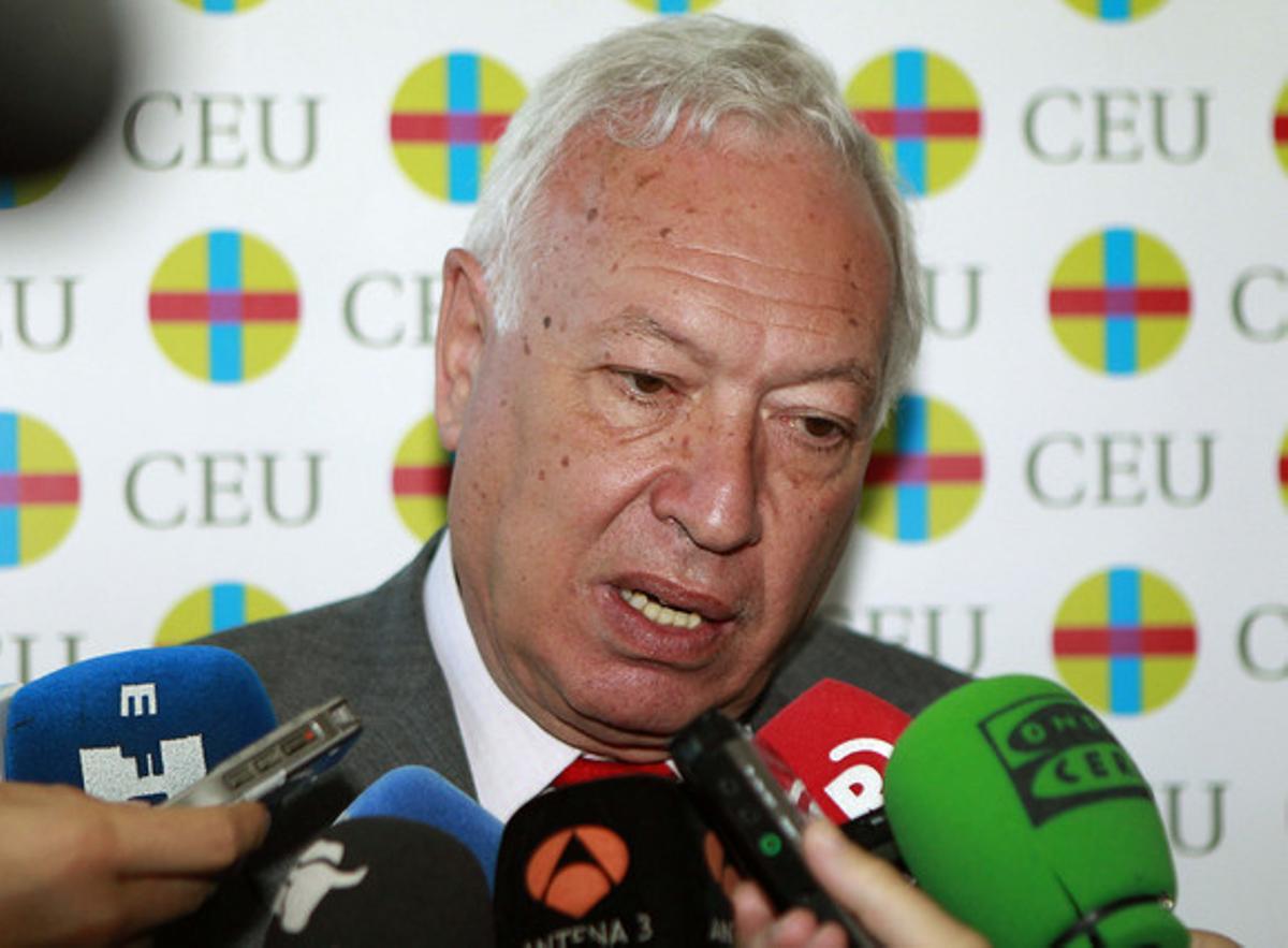 El ministre d’Afers Estrangers, José Manuel García-Margallo, dilluns, a Madrid.