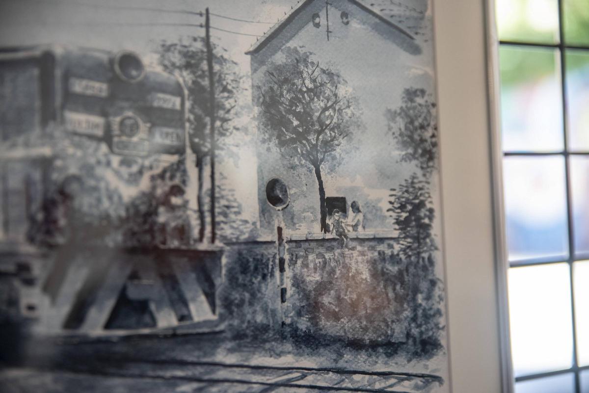 Aquarel·la on Canal es va dibuixar a ell de petit amb la seva mare