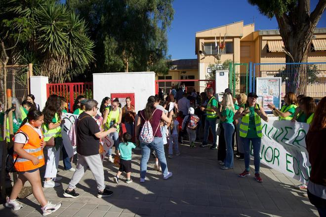 Las aulas del CEIP Monte Benacantil de Alicante durante la primera jornada de huelga
