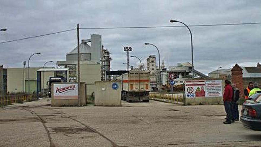 Un camión cargado de remolacha entra en la fábrica de Azucarera.