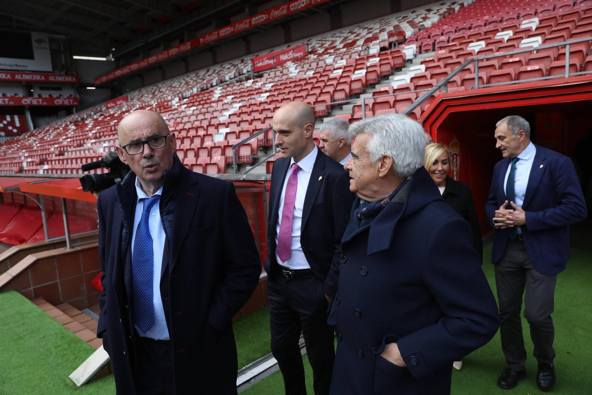 La visita del presidente de la Federación Española de Fútbol, Pedro Rocha, a Asturias, en imágenes