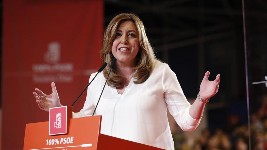 La presidenta andaluza, Susana Díaz, durante su intervención este domingo.