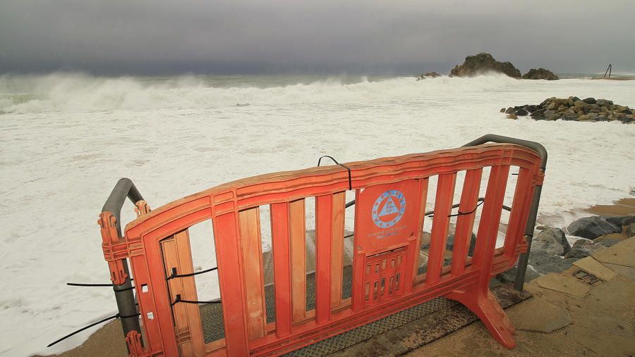 Els efectes del temporal a Blanes durant el dilluns