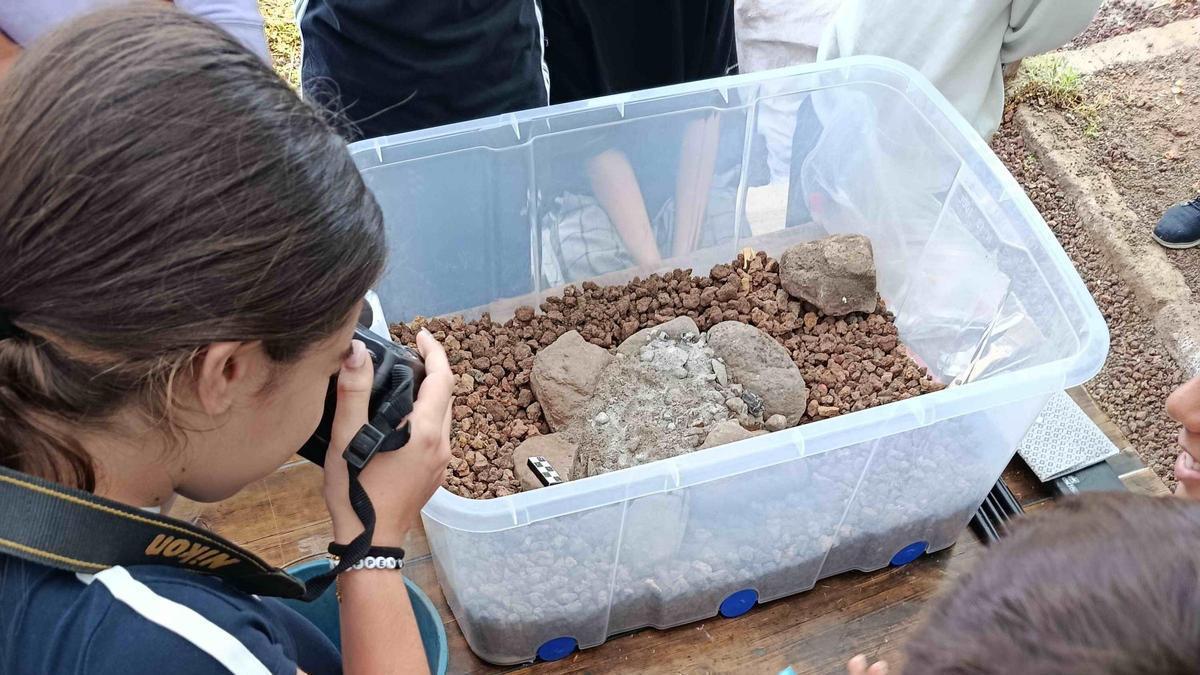 Escolares de La Laguna realizan un taller de arqueología