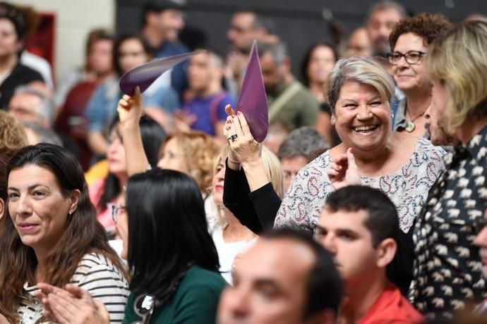 CANARIAS Y ECONOMIA. EDIFICIO MILLER. LAS PALMAS DE GRAN CANARIA. Mitin dePodemos con Irene Montero en el Edificio Elder del Parque Santa Catalina  | 31/03/2019 | Fotógrafo: Juan Carlos Castro