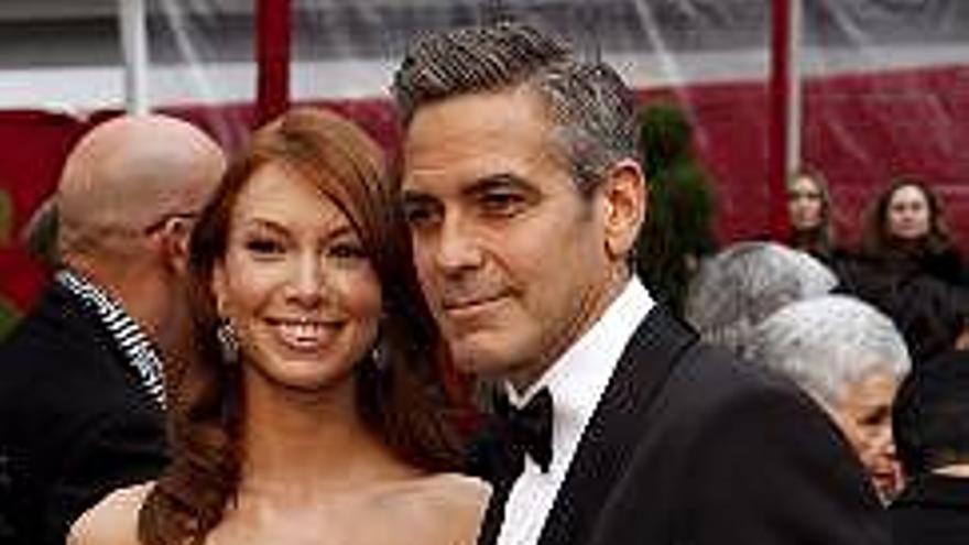 El actor estadounidense George Clooney  y su ex novia Sarah Larson,