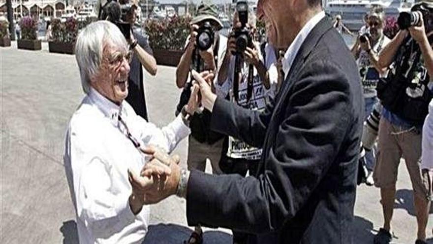 Camps, amb l&#039;expresident de la Fórmula 1 Bernie Ecclestone, en una foto d&#039;arxiu.