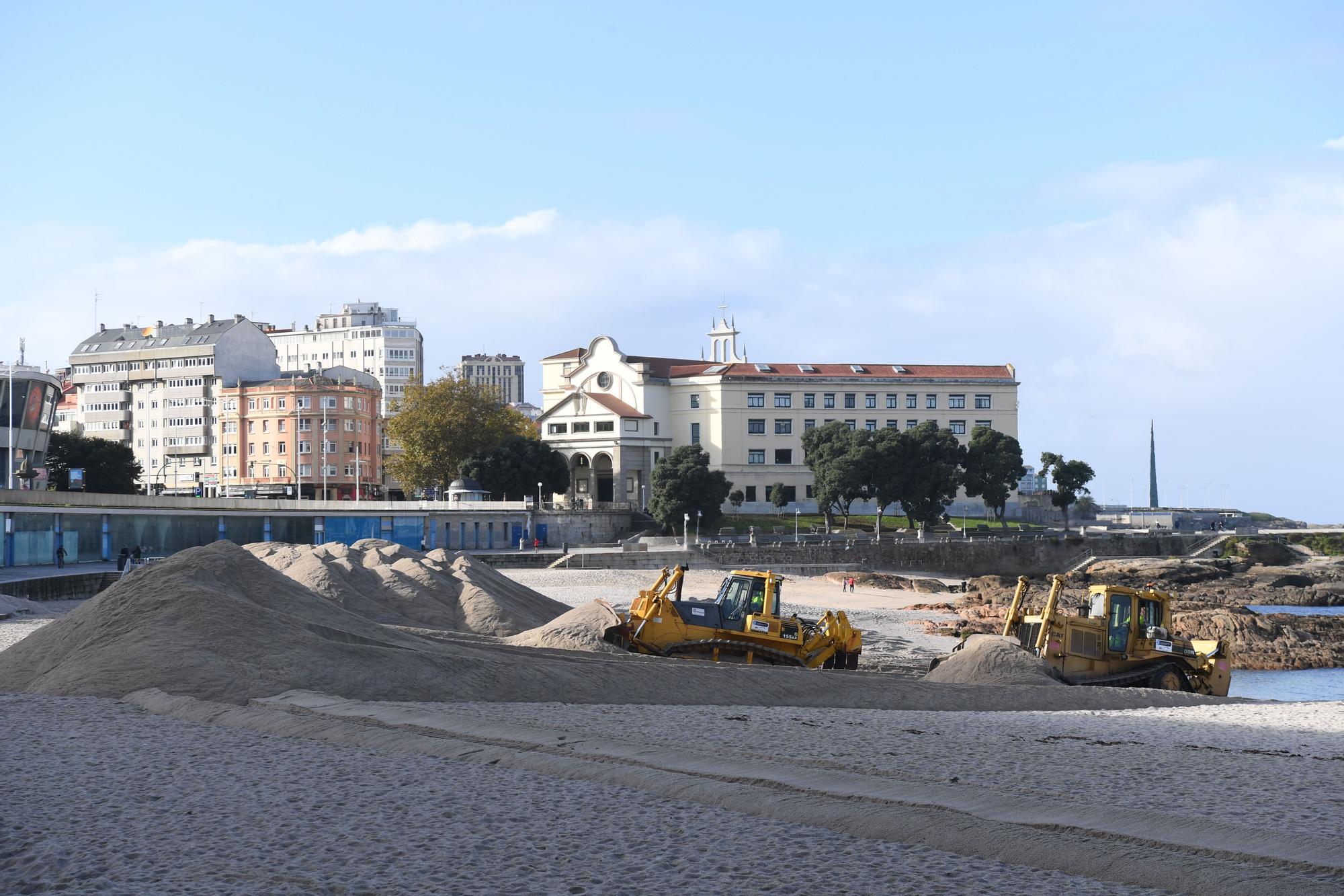 Las dunas de Riazor protegerán el paseo de los temporales