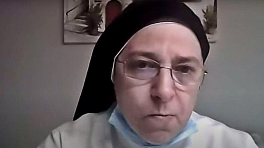 Sor Lucía en un moment del vídeo que va gravar i va difondre ahir