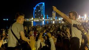 Botellón en las playas de la barceloneta y en el born 