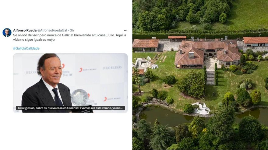 “Se olvidó de vivir, pero nunca de Galicia”: Rueda da la benvida a Julio Iglesias tras comprar una mansión en Piñor