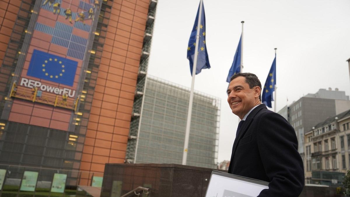 El presidente de la Junta de Andalucía, Juanma Moreno, este martes en Bruselas.
