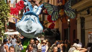 Decoración en una de las calles de las Fiestas de Gràcia 2023 en Barcelona