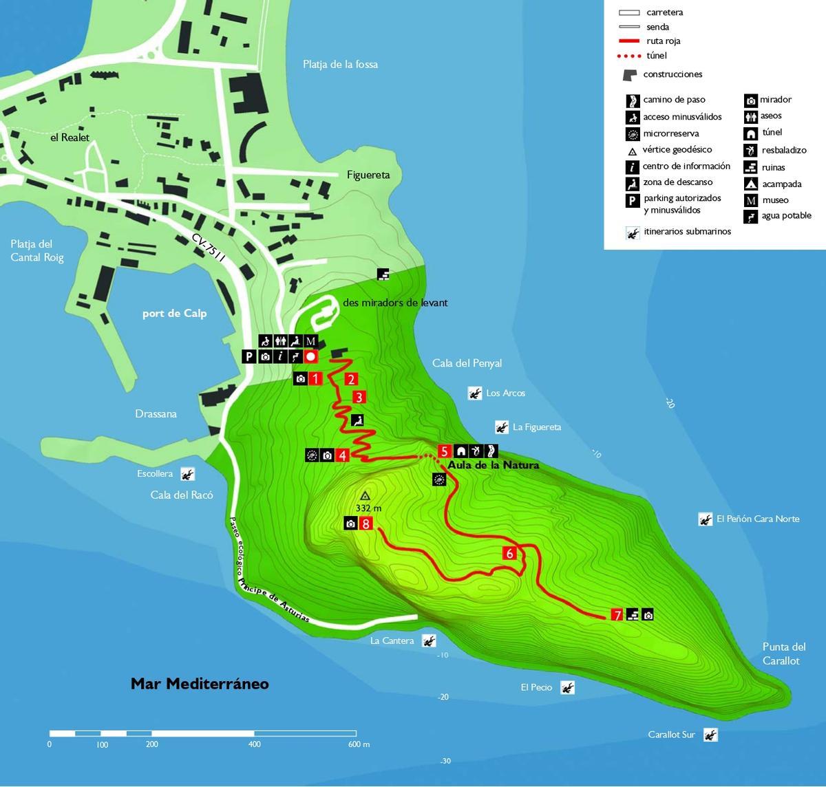 Folleto de la ruta del Peñón de Ifach