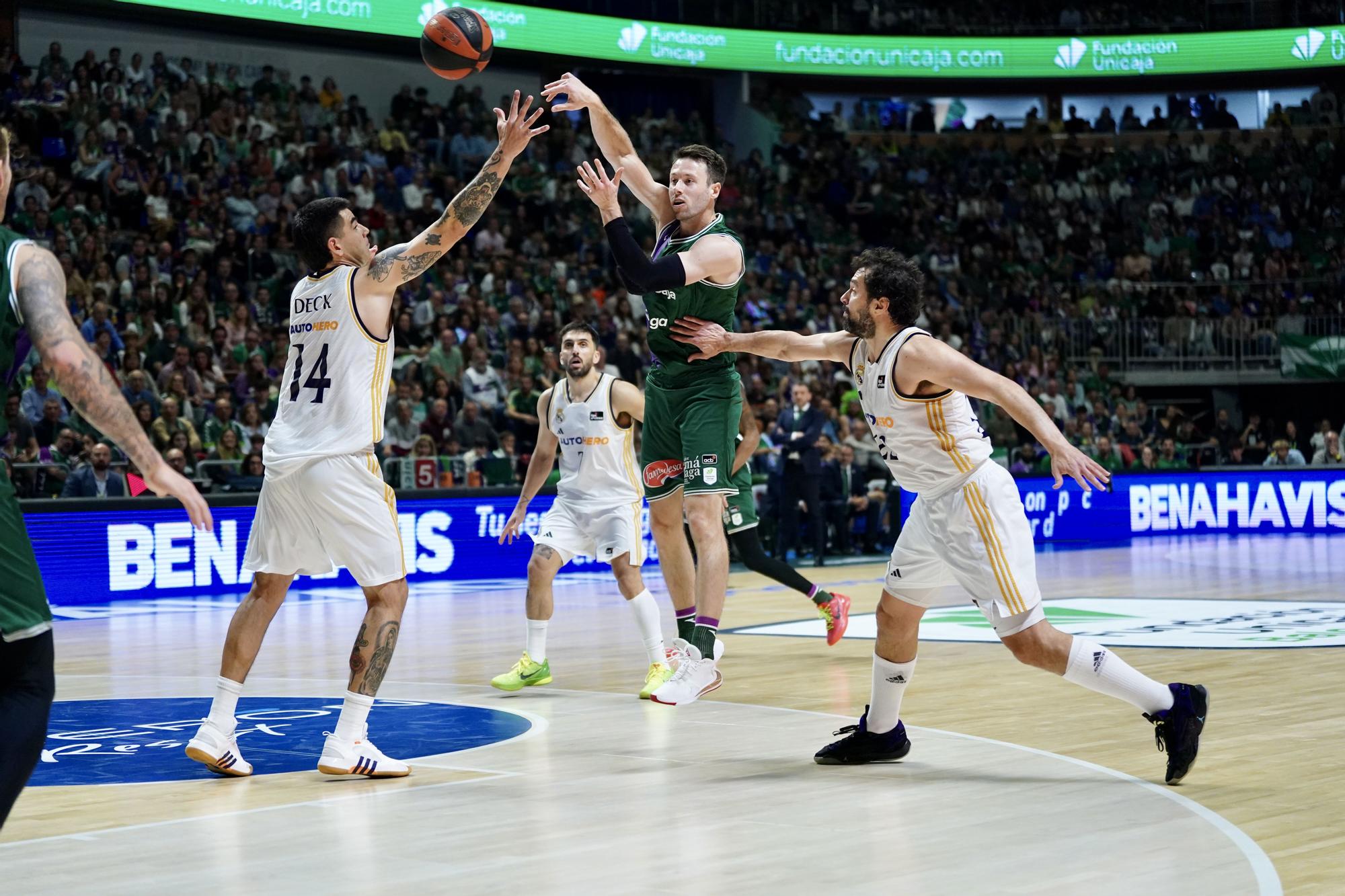 Una imagen del Unicaja - Real Madrid en el Carpena de la jornada 25 de la Liga Endesa.