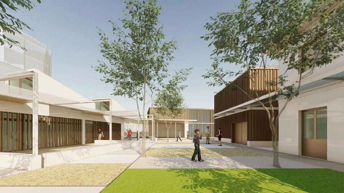 Recreación del colegio cuando esté rehabilitado