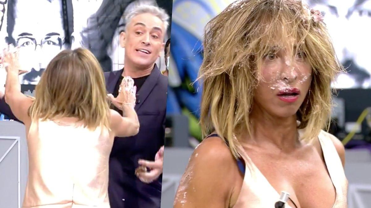 María Patiño se hace viral tras recibir el tartazo de Kiko Hernández
