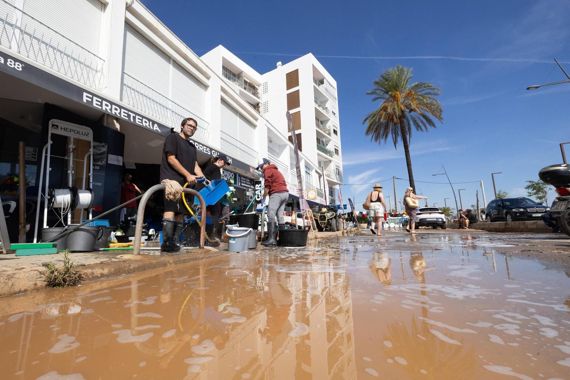 Así siguen los negocios afectados por la dana en Ibiza.