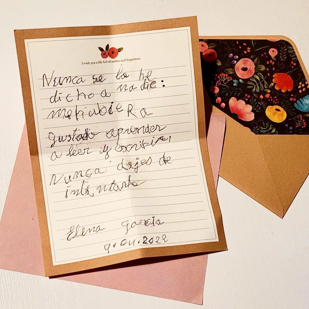 La carta con la que ha ganado el concurso la campellera Elena García