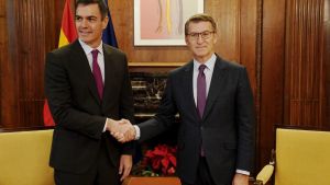 El encuentro entre Sánchez y Feijóo en el Congreso, en imágenes