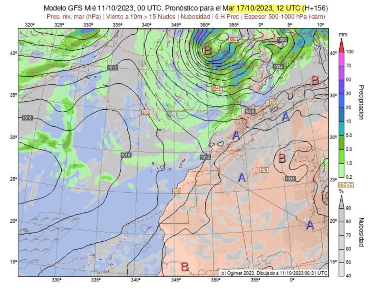 Previsión para este martes, 17 de octubre