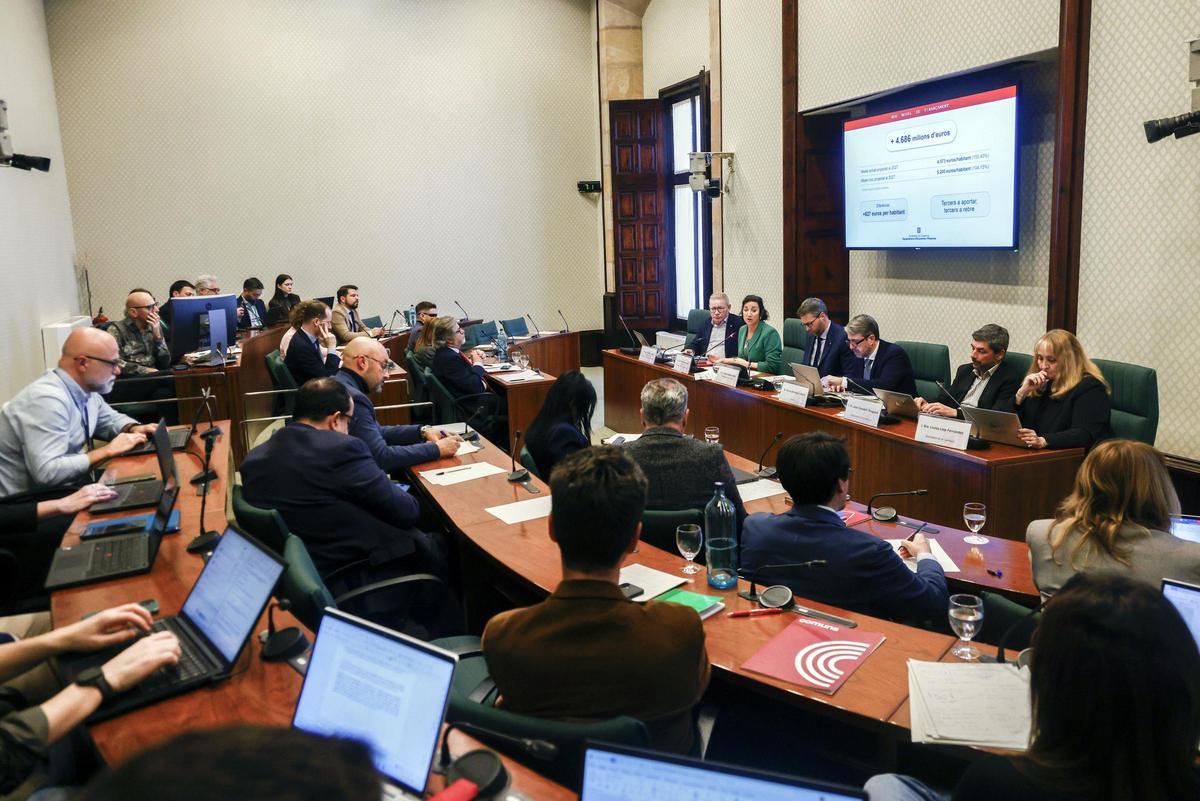Imagen de la comisión de Economia del Parlament este miércoles.