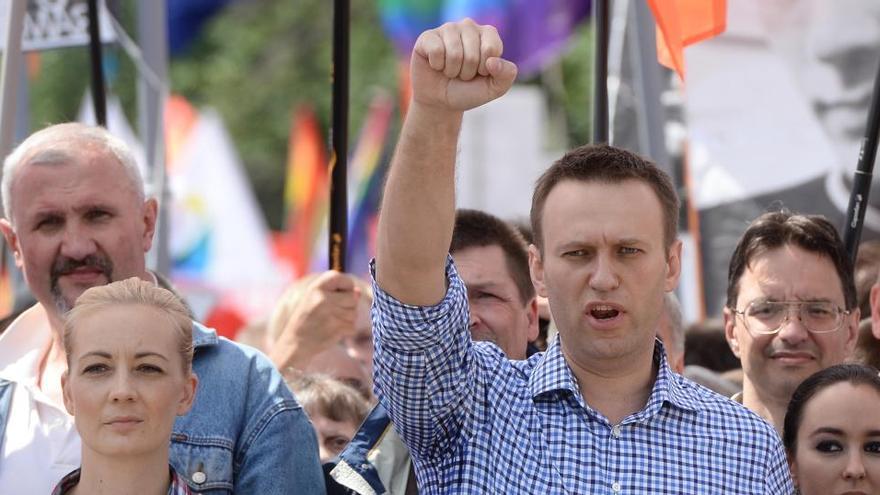 L&#039;opositor rus Alexei Navalni en una manifestació a Moscou