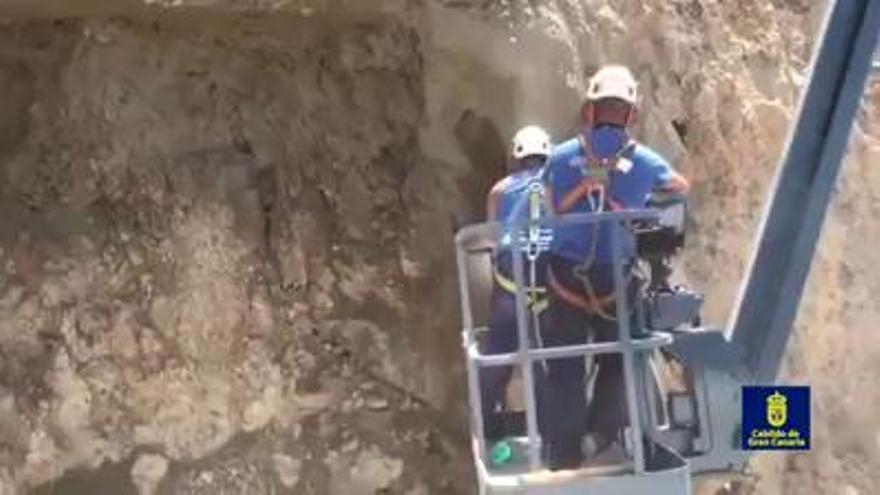 Así siguen las obras en la carretera de Teror