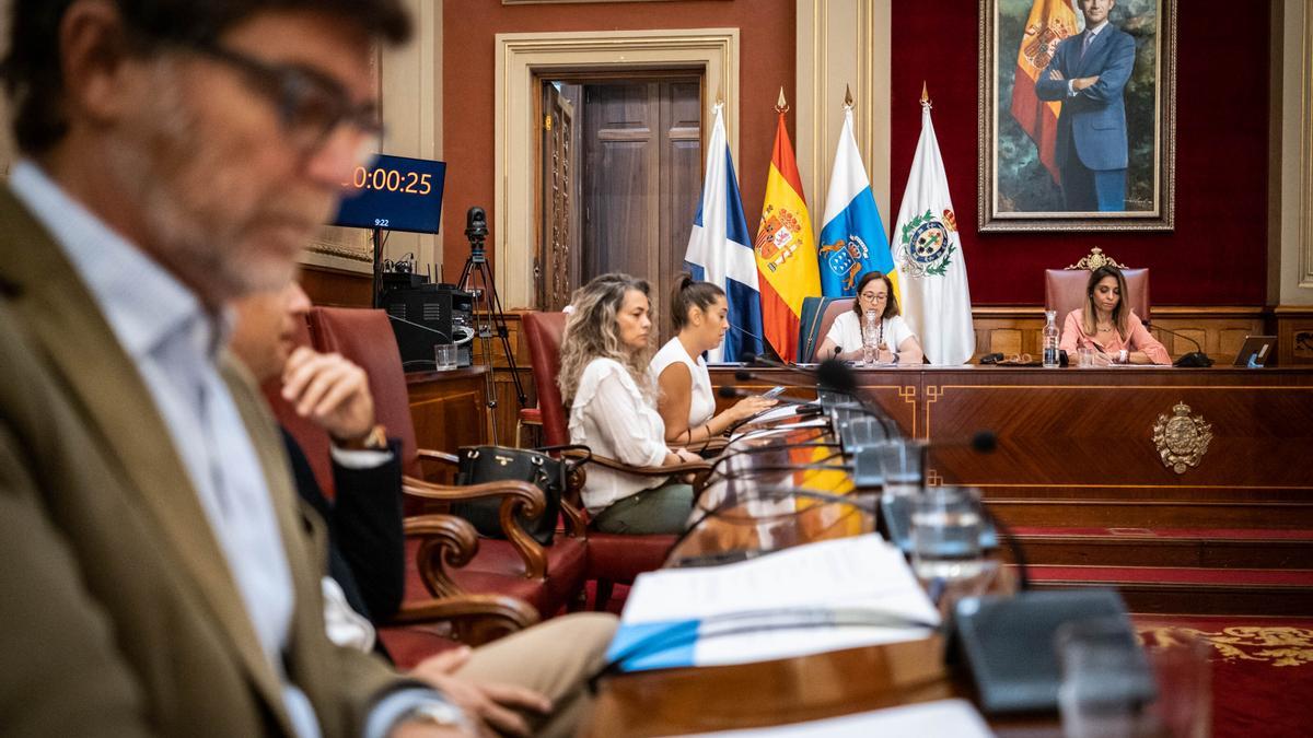 Un momento de la Comisión de Control que el Ayuntamiento de Santa Cruz celebró este jueves, 20 de abril.