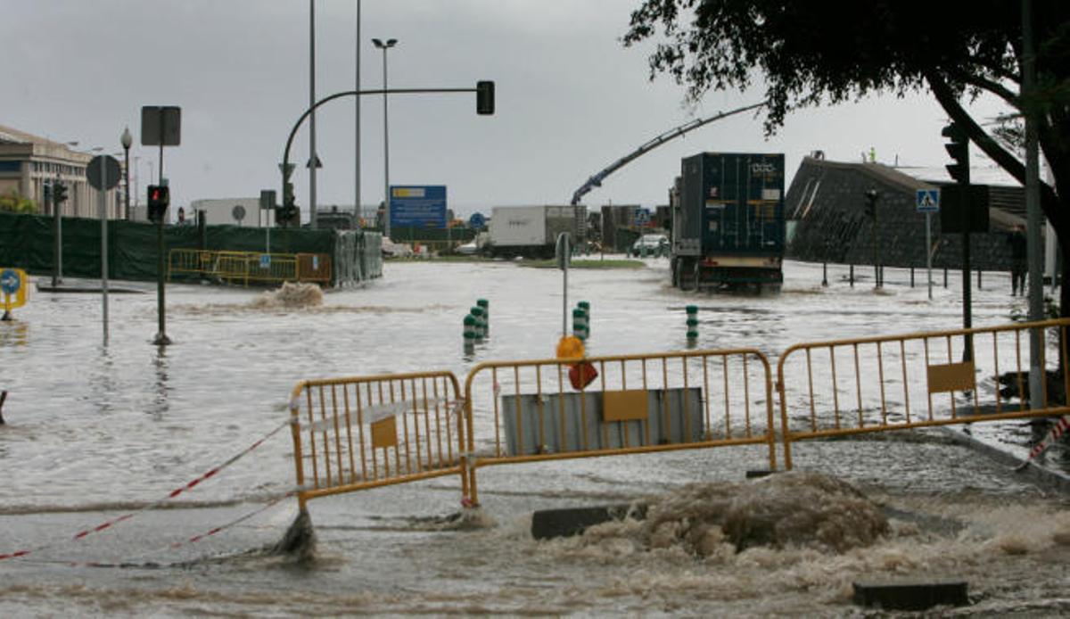 Lluvias torrenciales en Santa Cruz de Tenerife.