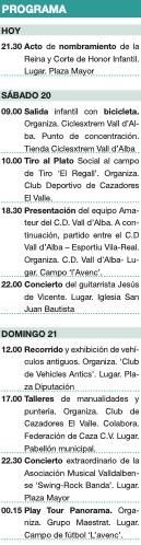 Programación de la Semana Cultural de Vall d&#039;Alba 2022.