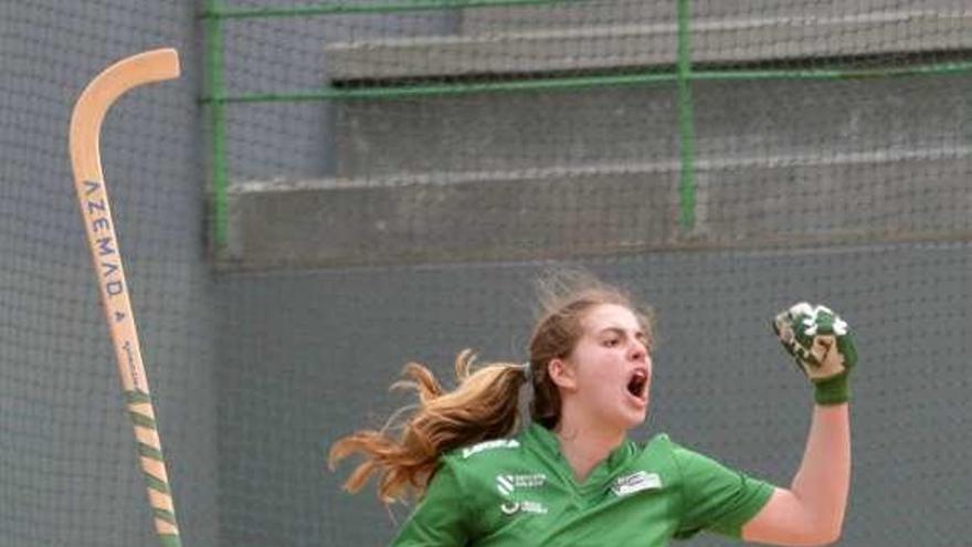 María Castelo celebra un gol del Liceo.