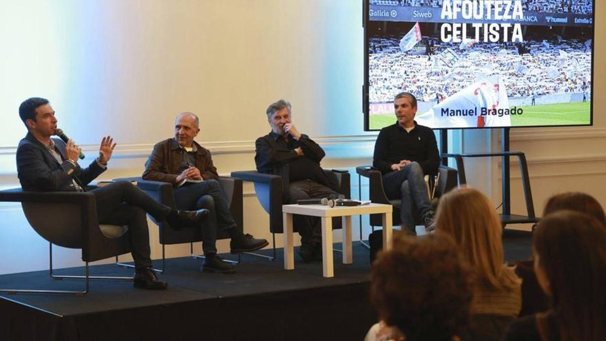 Juan Carlos Álvarez, Xabier Romero, Manuel Bragado e Jacobo Buceta, durante a presentación. | JOSÉ LORES