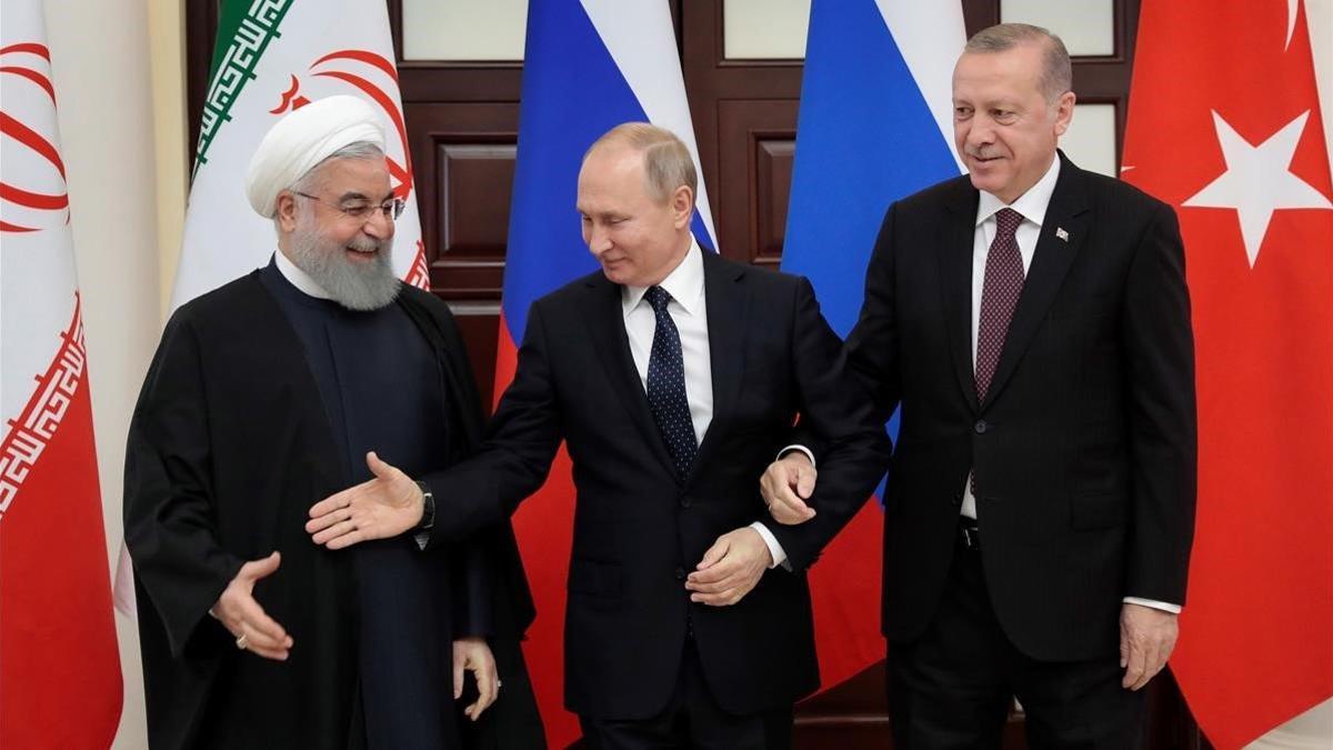 Rohaní, Putin y Erdogan, en la cumbre de Rusia.