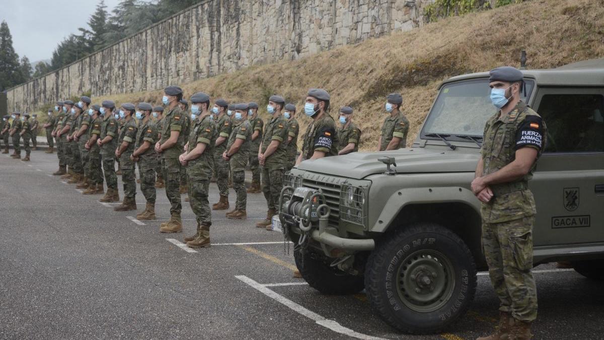 Militares de la base de la Brilat de Pontevedra. // Rafa Vázquez