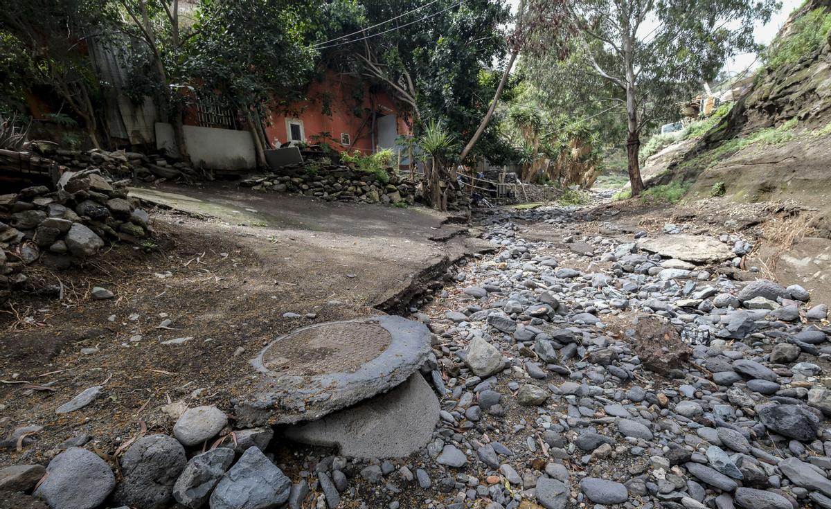 Vecinos de Las Goteras incomunicados tras los efectos de la borrasca Therese