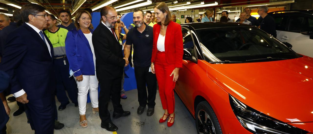 Visita de la ministra Maroto a la planta de Stellantis en Zaragoza, el pasado mes.