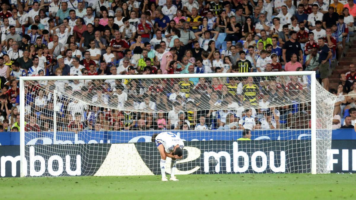 Grau se lamenta tras encajar el gol del Mirandés el pasado domingo.