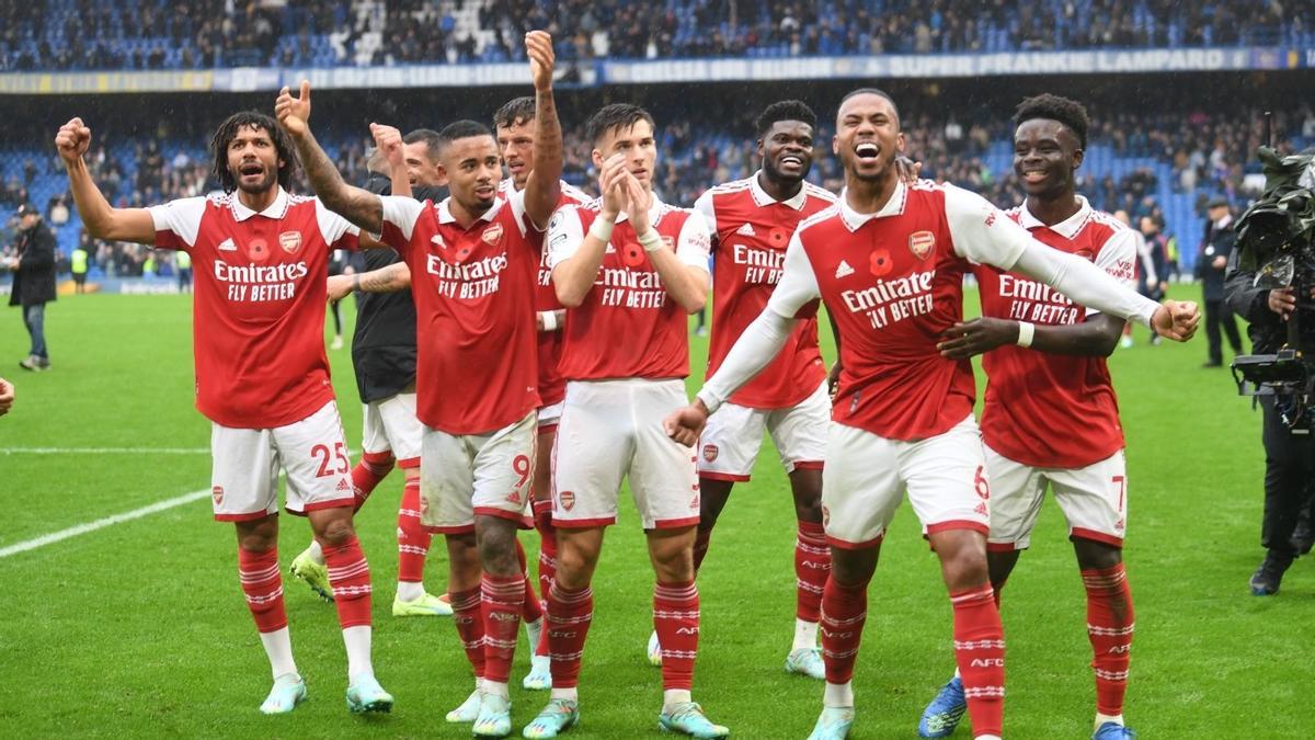 El Arsenal celebra la victoria ante el Chelsea