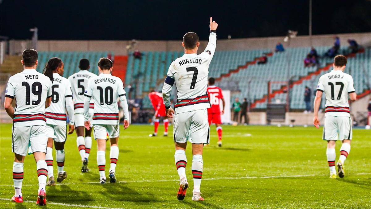 Cristiano Ronaldo volvió a celebrar un gol con Portugal