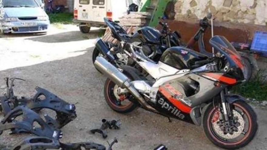 Motocicletas recuperadas por la Policía Nacional.