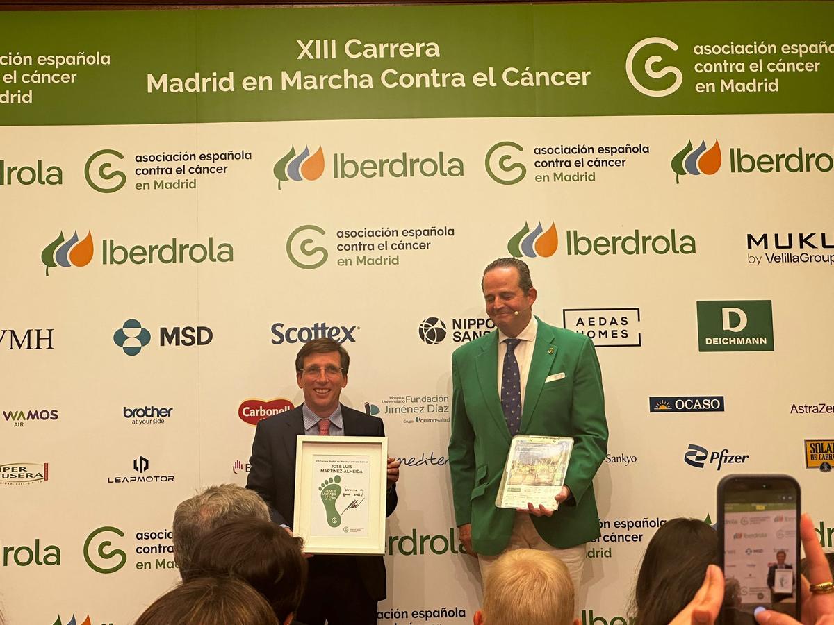 El alcalde de Madrid, José Luis Martínez-Almeida, durante la presentación de la XIII Carrera Madrid en Marcha Contra el Cáncer