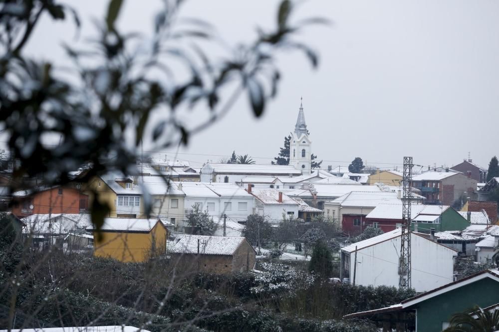 La nevada en la comarca de Avilés