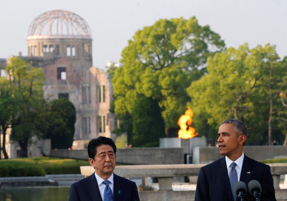 El presidente de EE.UU, Barack Obama, dijo hoy en Hiroshima que la memoria de las víctimas de la bomba atómica lanzada sobre esta ciudad en 1945 "nunca debe desaparecer".