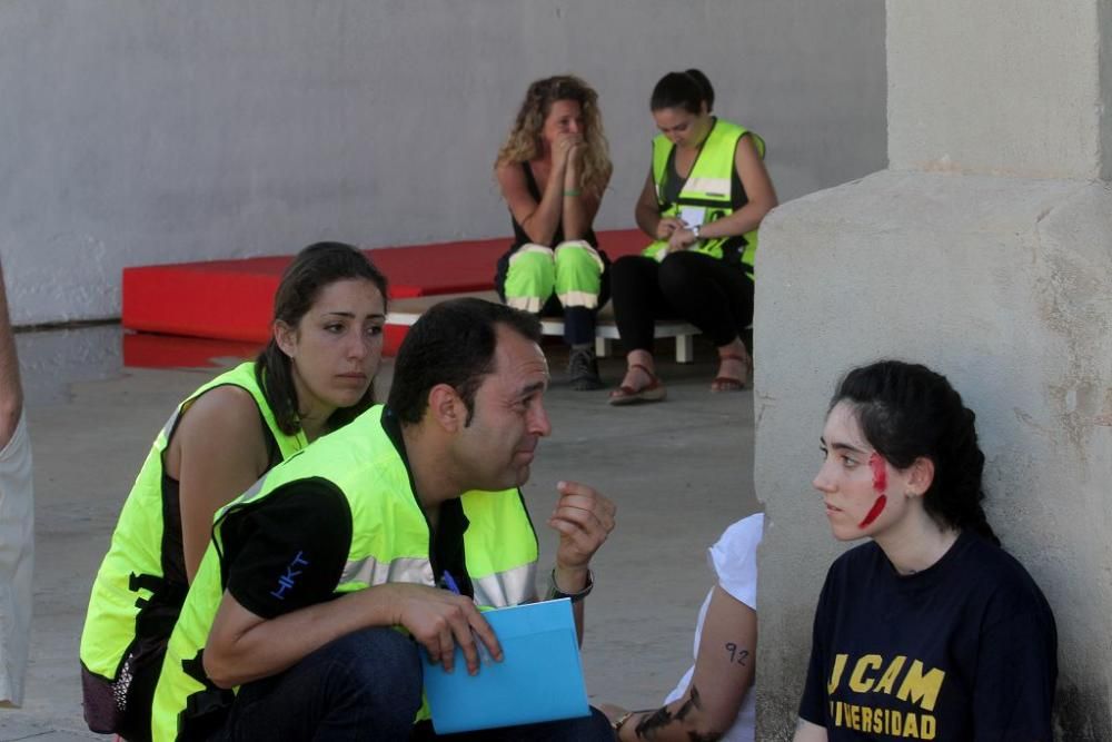 Simulacro de atropello múltiple en el campus de Cartagena de la UCAM