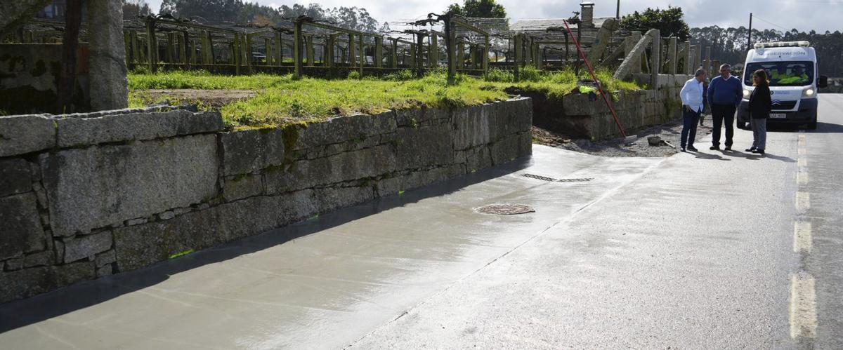 Avanzan las obras en la EP-9305  a su paso por el lugar de Leiro.